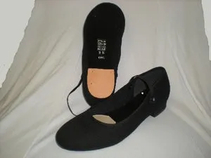 1" Ginger -- Canvas Ballroom Shoe -- Black Fast Go Wardrobe Base