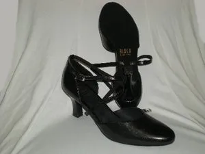 2.5" Simona --Women's X-Strap, Closed Toe Ballroom Shoe -- Black Cold Safe Future Walk