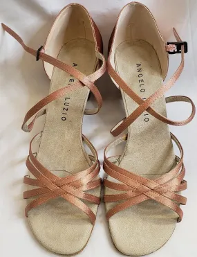 2" Susie -- Women's Latin Ballroom Sandal -- Bronze Satin World Walk