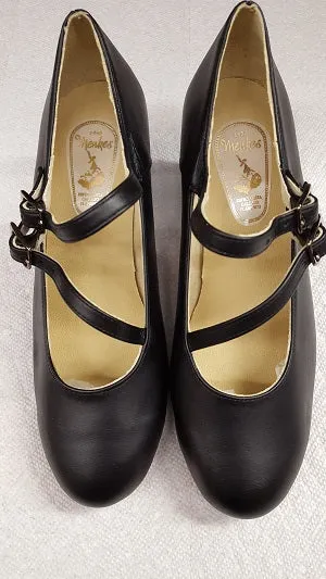 1.5" Alegria -- Flamenco Shoe -- Black Leather Breathable Upper Game Fit