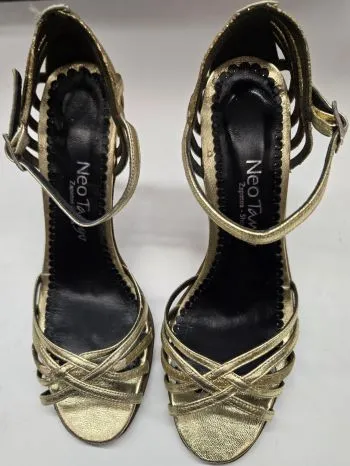 3.75" Eliana -- Women's Tango Shoe -- Gold Fiber Mix Game Ready