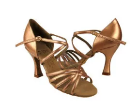 Wave Flow Breathable Lining 3" Alicia -- Flare Heel Latin Sandal -- Copper Nude
