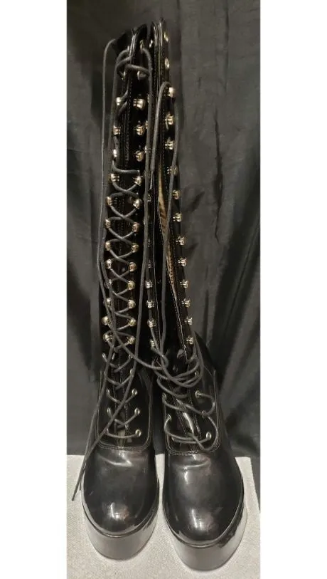 5" Electra -- Women's Granny Style Dress Boot -- Black Patent Rain Resistant