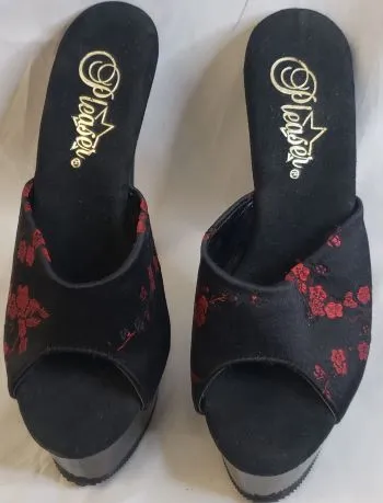 6" Parcenet -- Women's Platform Mule -- Black/Cherry Casual Footwear for Men Metal Shine