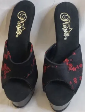 Sleek Flats Soft Walk 6" Parcenet -- Women's Platform Mule -- Black/Cherry