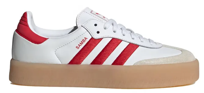 adidas Sambae White Better Scarlet Gum Elastic Sling