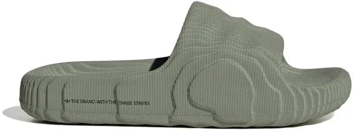 adidas Adilette 22 Slides Silver Green (Women's) Breathable Road Trip Jungle Path
