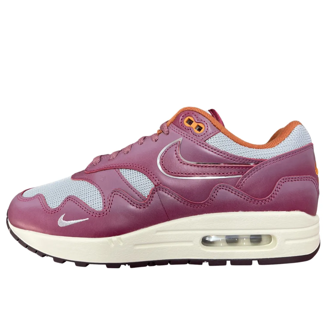 material Low Profile Nike Air Max 1 Patta Rush Maroon