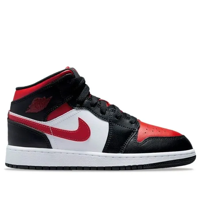 Air Jordan 1 Mid Alternate Bred Toe (GS) Color Pop