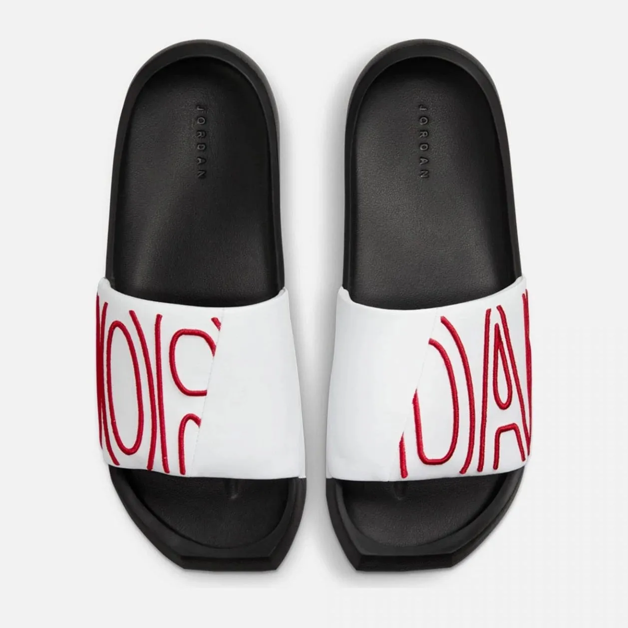Cushioned Base Work Commute Air Jordan Nola Slides White Gym Red