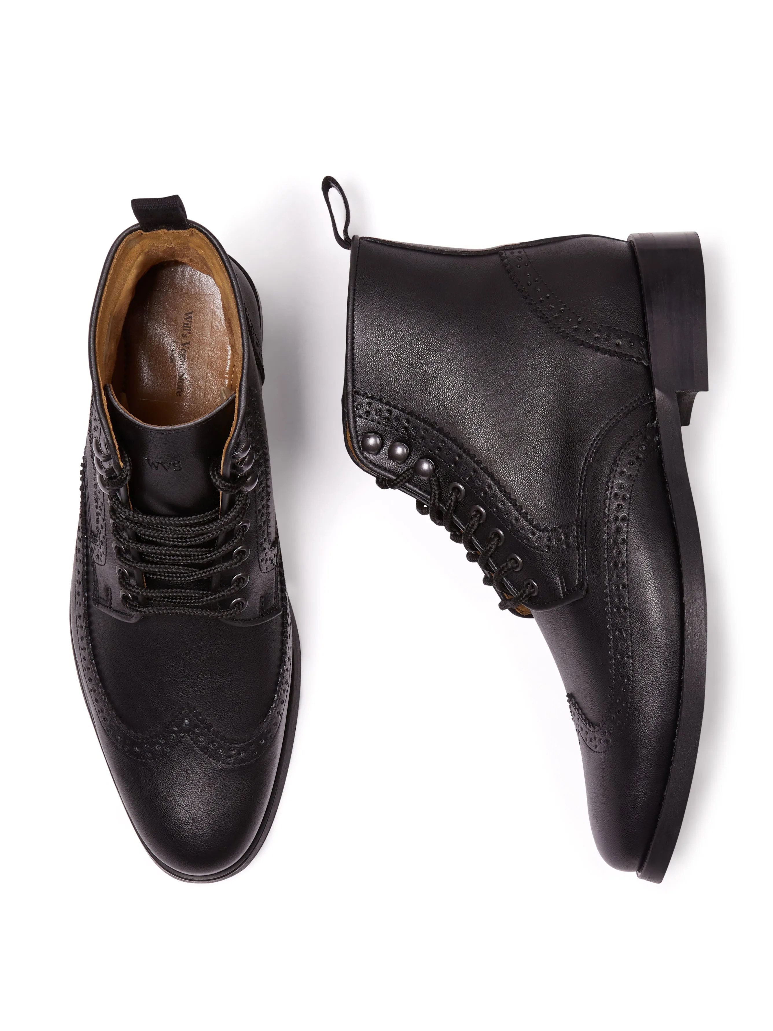 Rubber Outsole Brogue Boots