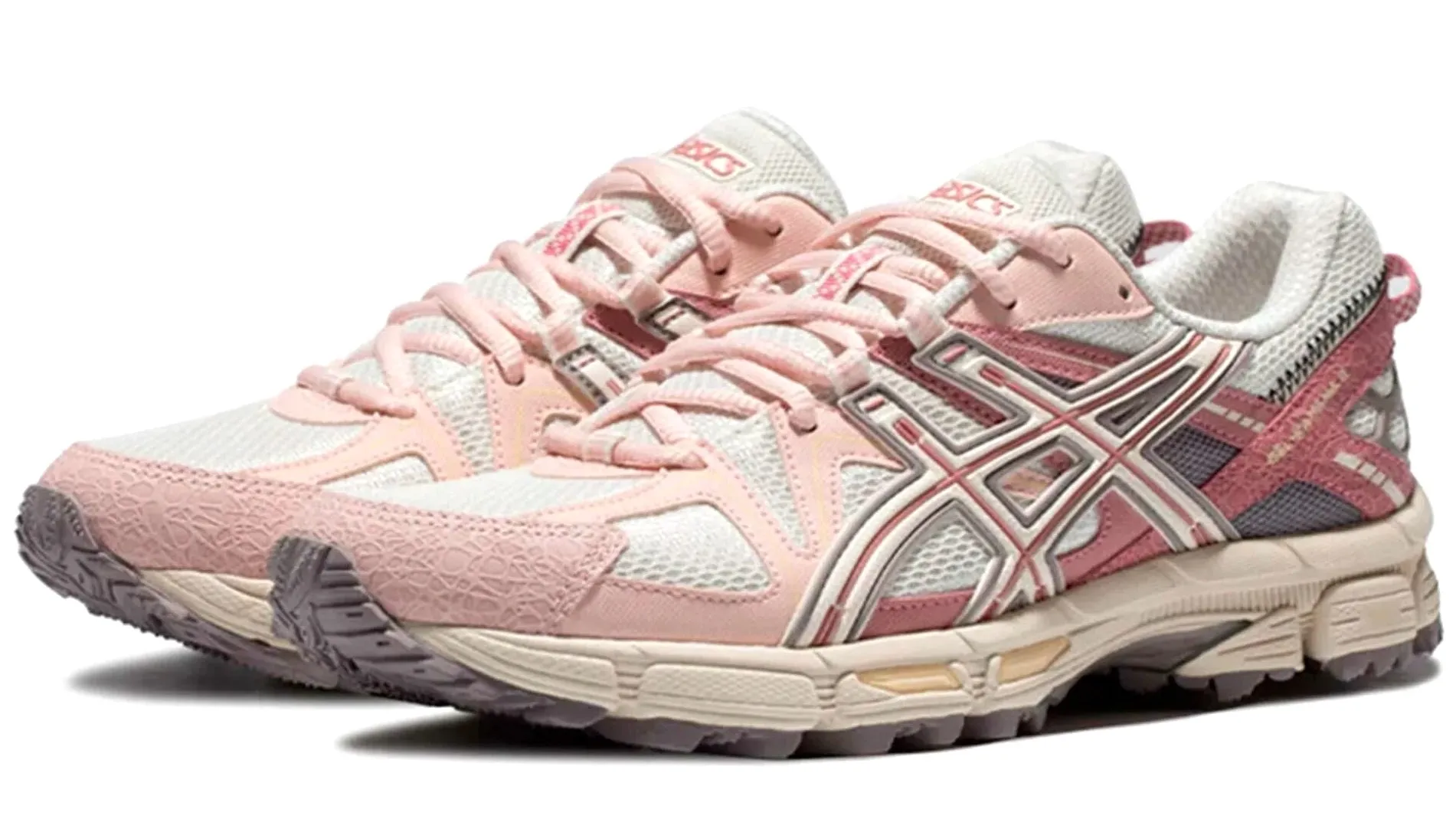 ASICS Gel-Kahana 8 White Pink (W) Dinner Look Slip Resistant Outdoor Explorers