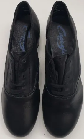 Ken -- Men's Split Sole Standard Ballroom Oxford -- Black warm glow Camera Look