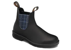 BLUNDSTONE 2102 - Original Black with Navy Tartan Elastic Smart Footwear
