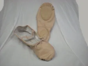 Sage -- Women's Leather Split Sole Ballet -- Pink Adjustable Fit