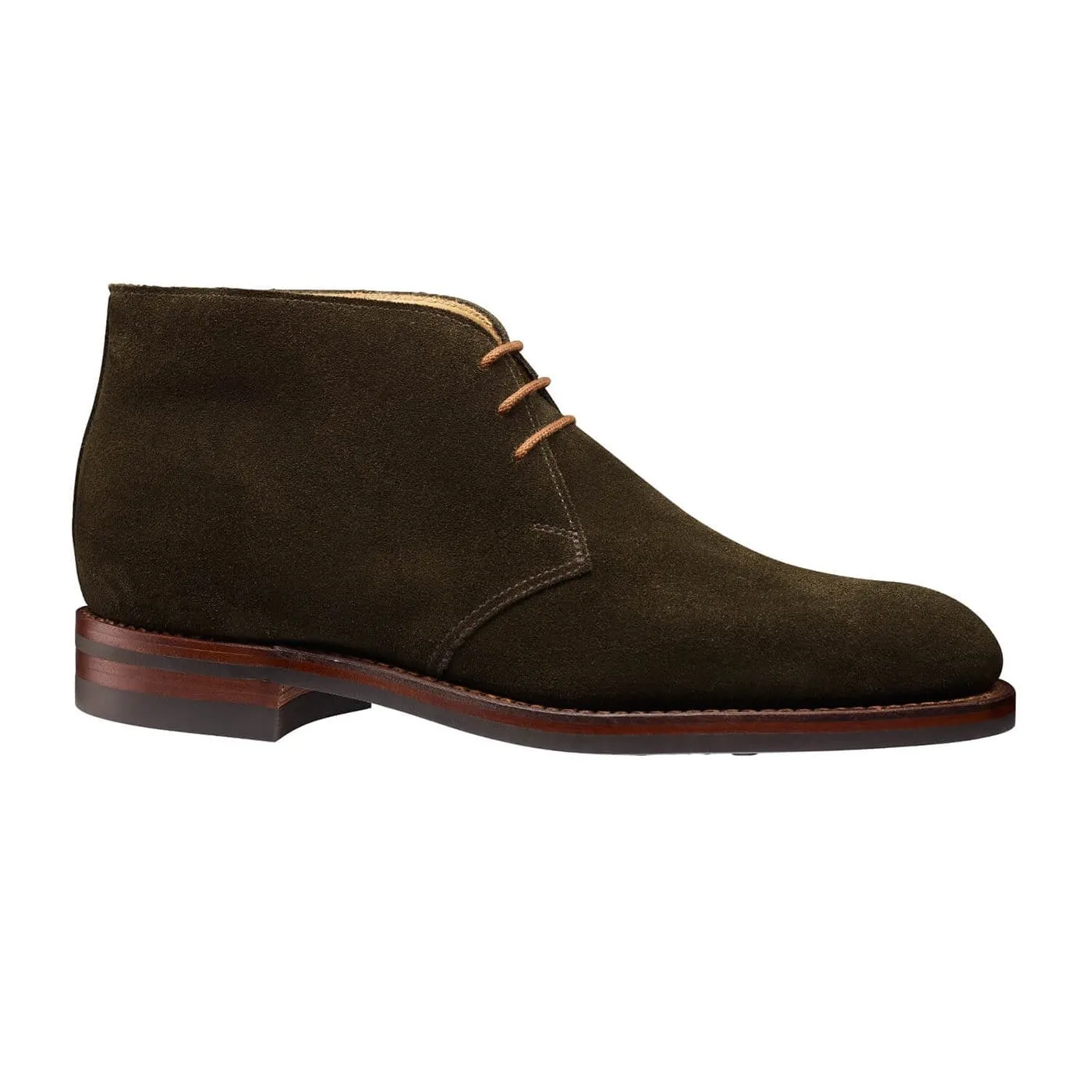 Practical Lace Up Chiltern Earth Green Suede