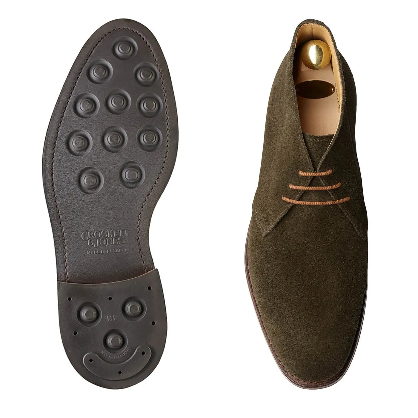 Chiltern Earth Green Suede Breathable Lining slip-resistant