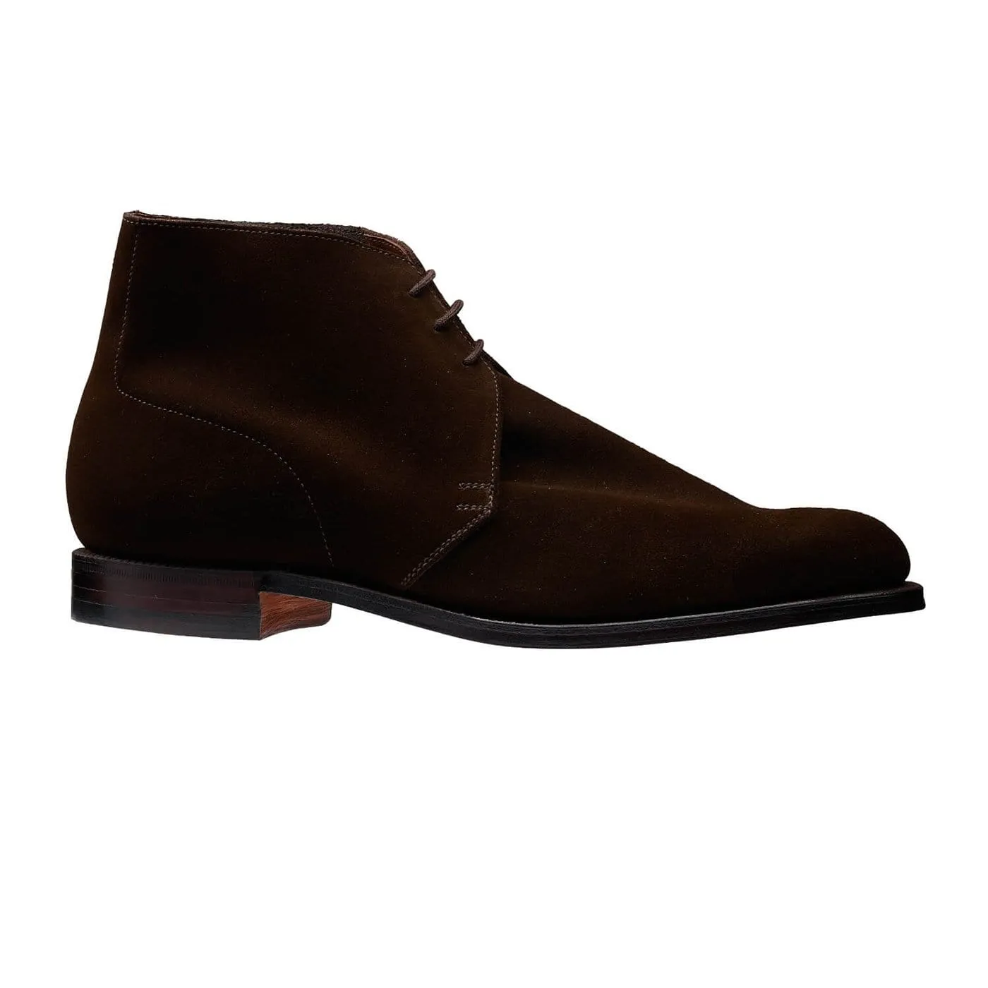 Lace Up Style Shock   Absorbing Chukka Dark Brown Suede