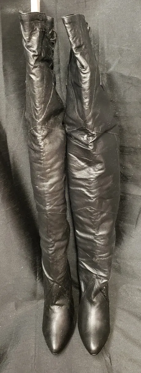 Shock Absorbing Neutral Hue 4" Elodie -- Women's Thigh High Pull-On Boot -- Black