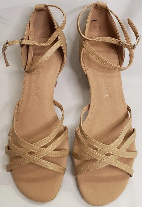 Star Mood Strong Grip 2.38" Bonita -- Flare Heel Latin Sandal -- Beige