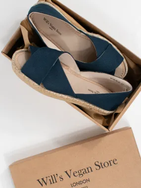 Recycled Espadrille Cross Over Straps Olive Tone Fashionable