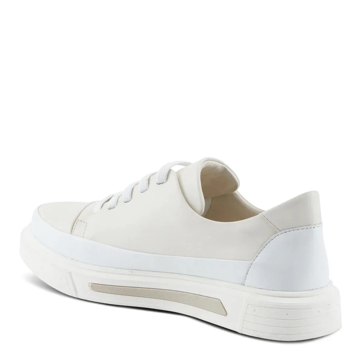 Dune - Off White Suede Trim jungle shoes
