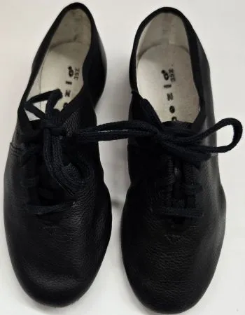 Jarvis Jr. -- Children's Full Sole Jazz Oxford, Suede Sole -- Black Classic Walking Shoes