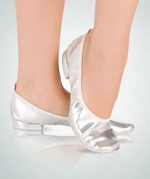 Veena -- Full Sole Liturgical Shoe, Suede Sole -- Silver Neutral Base Power Grip