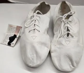 Kelly -- Split Sole Jazz Shoe, Suede Sole Patch -- White Memory Foam Casual Wear