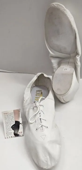 Kelly -- Split Sole Jazz Shoe, Suede Sole Patch -- White Play Hard