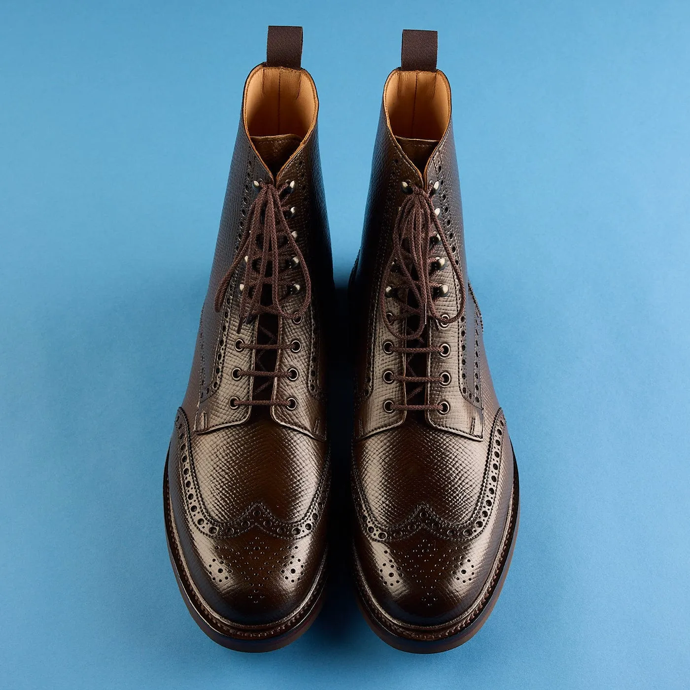 Comfortable Style Islay Dark Brown Hatch Grain Cordovan