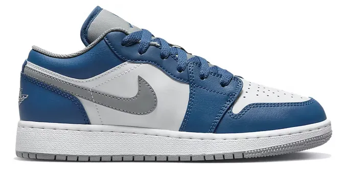 Jordan 1 Low True Blue (GS) spring fresh Runway Glow