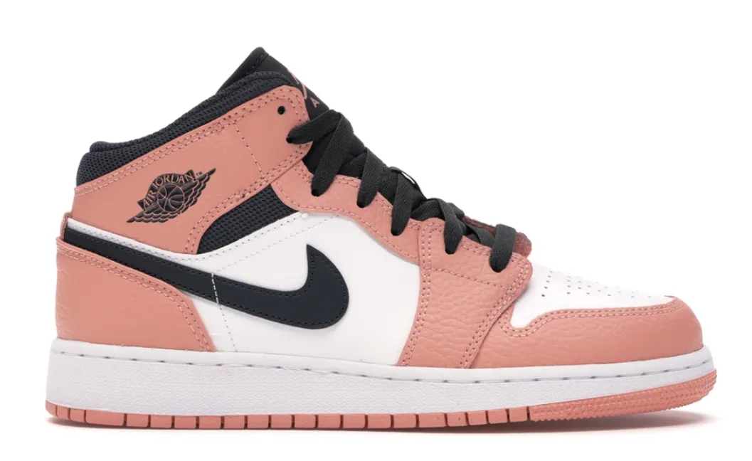 Black Edge Jordan 1 Mid Pink Quartz (GS)