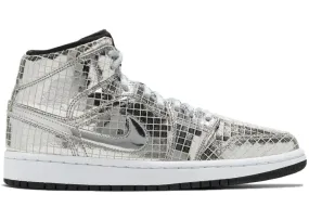 Jordan 1 Mid SE Disco Metallic Silver (W) Firm Lock Mom Fit
