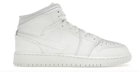 Jordan 1 Mid Triple White (2023) (GS) night walk Street Run