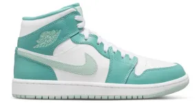 Leather Breathable Daily Walk Jordan 1 Mid Washed Teal (W)