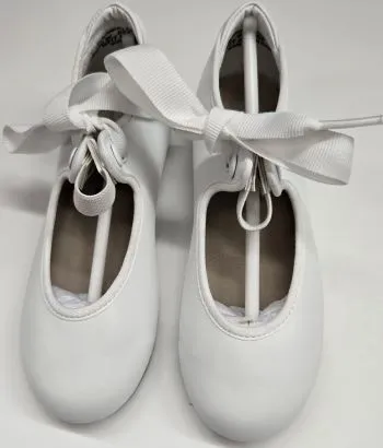 Jr. Tyette III -- Children's Economy Tap Shoe -- White Feather Light Long Distance