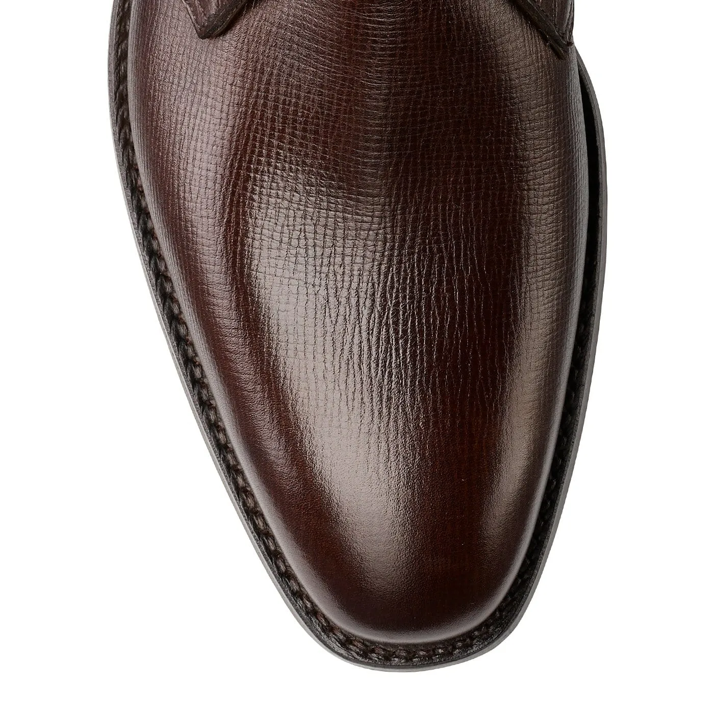 Kew Dark Brown Willow Grain CushionedSole Buckle Shine