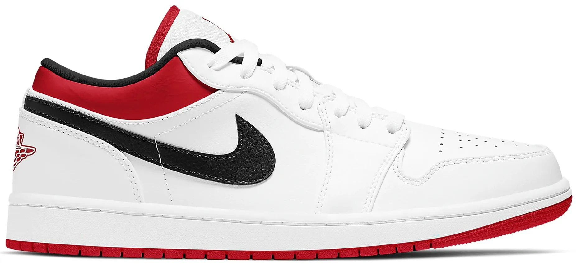 Padded Comfort Cold Weather Secure fit Jordan 1 Low White University Red Black GS