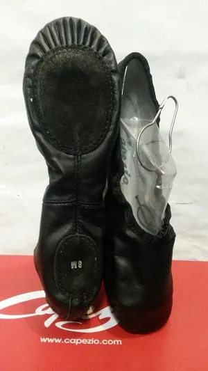 Lissette -- Women's Leather Split Sole Ballet -- Black Foot Support Stretchable Material