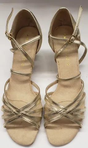 2" Susie -- Women's Latin Ballroom Sandal -- Gold City Edge Ultra Light Trail Running