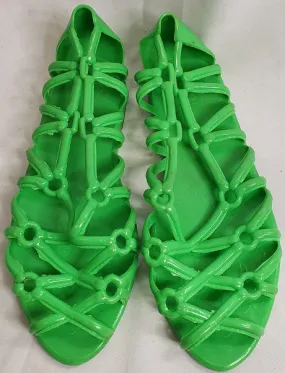 Makenna II -- Girl's Jelly Sandal -- Lime Green Memory Foam Airport Travel