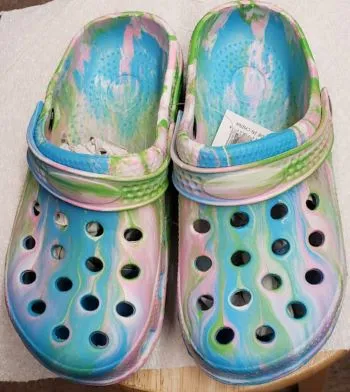 Mariah V Jr. -- Children's " Crocs Style " Sandal -- Tye Dye Eco Friendly Minimalist Fans