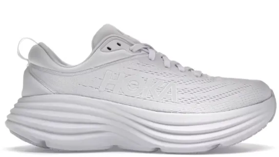 Hoka One One Bondi 8 Triple White (Women's) Garden Mood