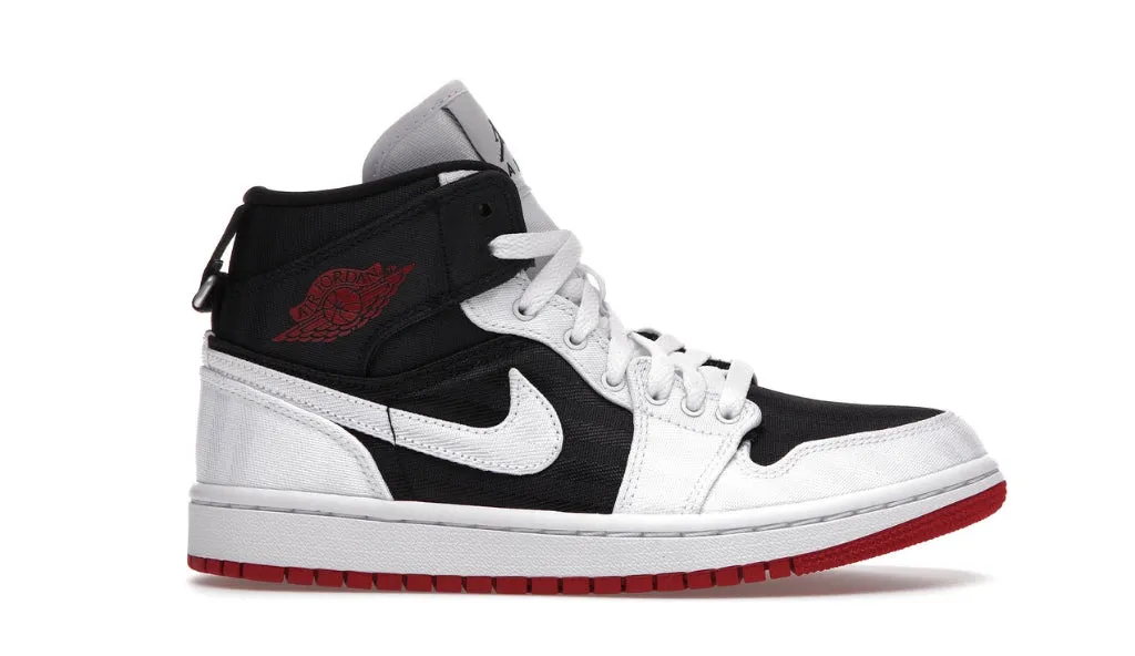 Wide Base Jordan 1 Mid SE Utility Canvas White Black Gym Red (W)