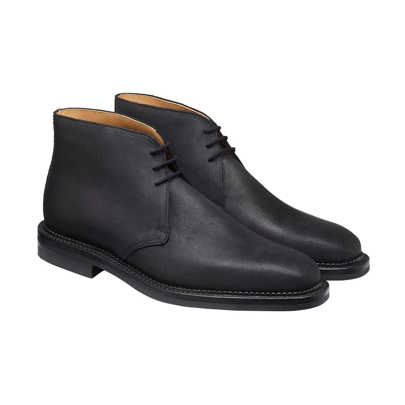Easy Walk Rough Ready Molton Black Rough-Out Suede
