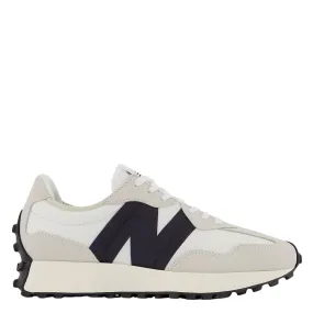 Soft Neutral New Balance Women's 327 in Sea Salt with White and Black Rock-Resistant