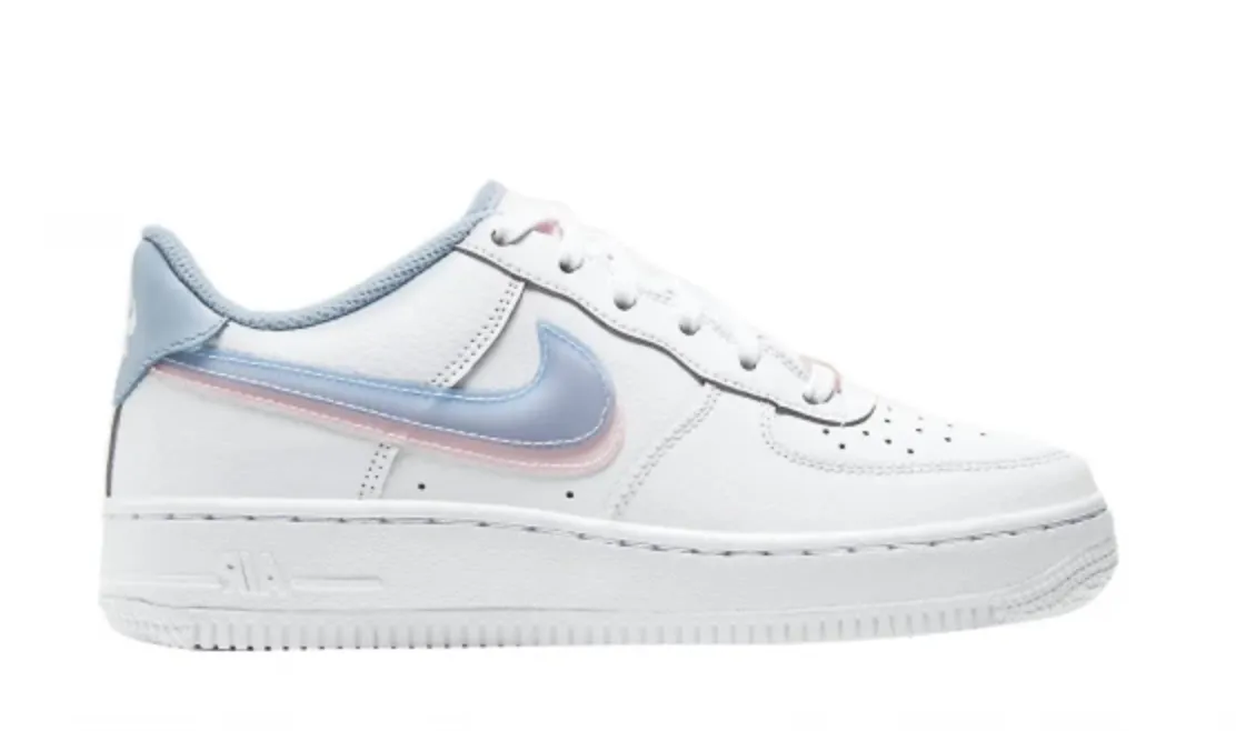 Nike Air Force 1 LV8 GS Double Swoosh White Armory Blue Padded Comfort Cold Weather