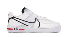 Padded Tongue Foot Glow Nike Air Force 1 React White Black Red (GS)