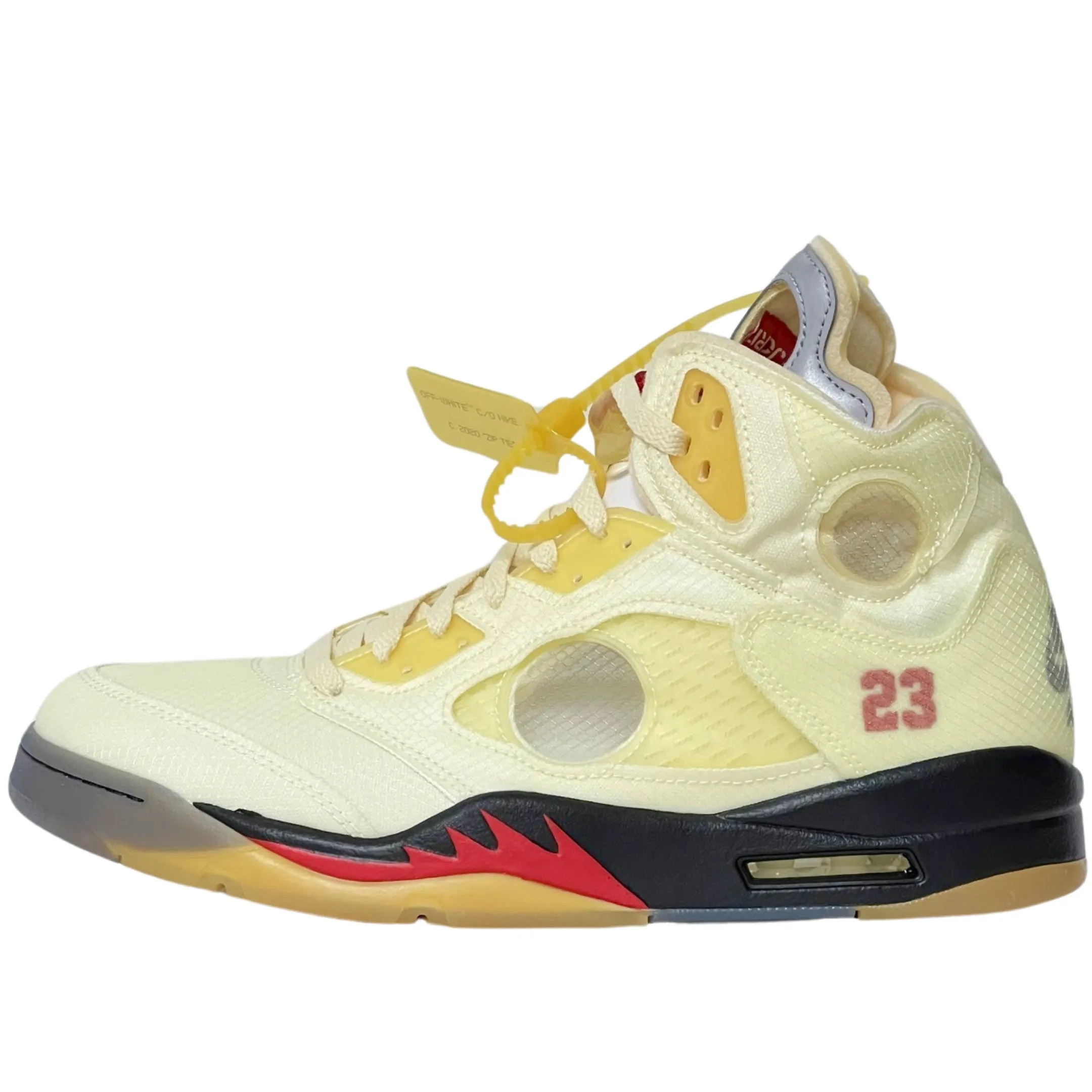 Nike Air Jordan 5 Off-White Sail Track Run Stretch Fabric Work Commute